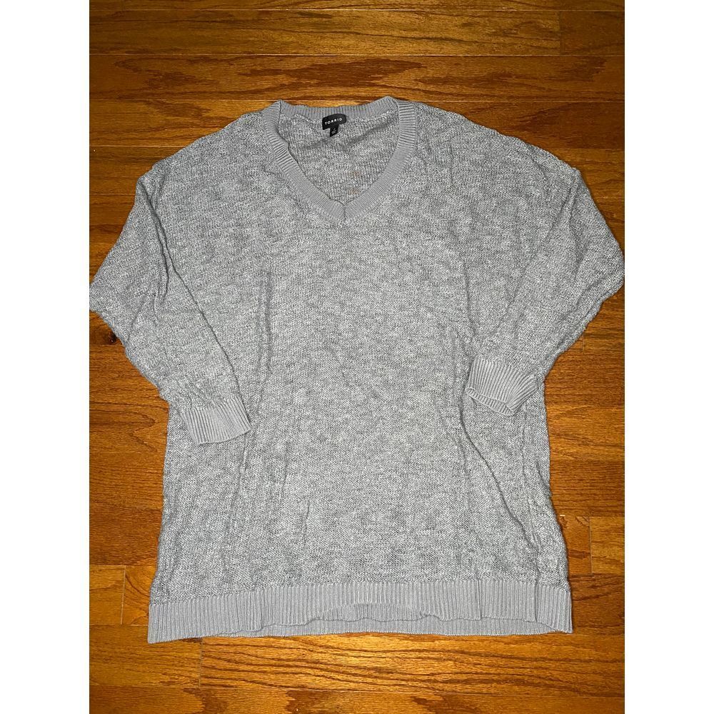 Torrid Gray Oversized 3/4 Sleeves Sweater Size 2